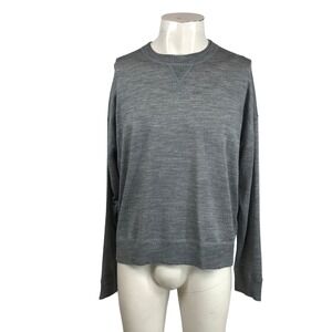 J.Crew Mens XL Merino Wool Crewneck Sweater Heather Grey Fine Knit Pullover